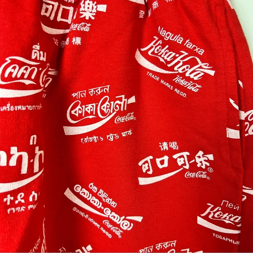 Coca-Cola International Logo Shorts | Red & White | Graphic Shorts | Size Small